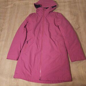 Lands End Size 2-4 Xs 3 In 1 Coat Jacket Long Magenta Berry Color